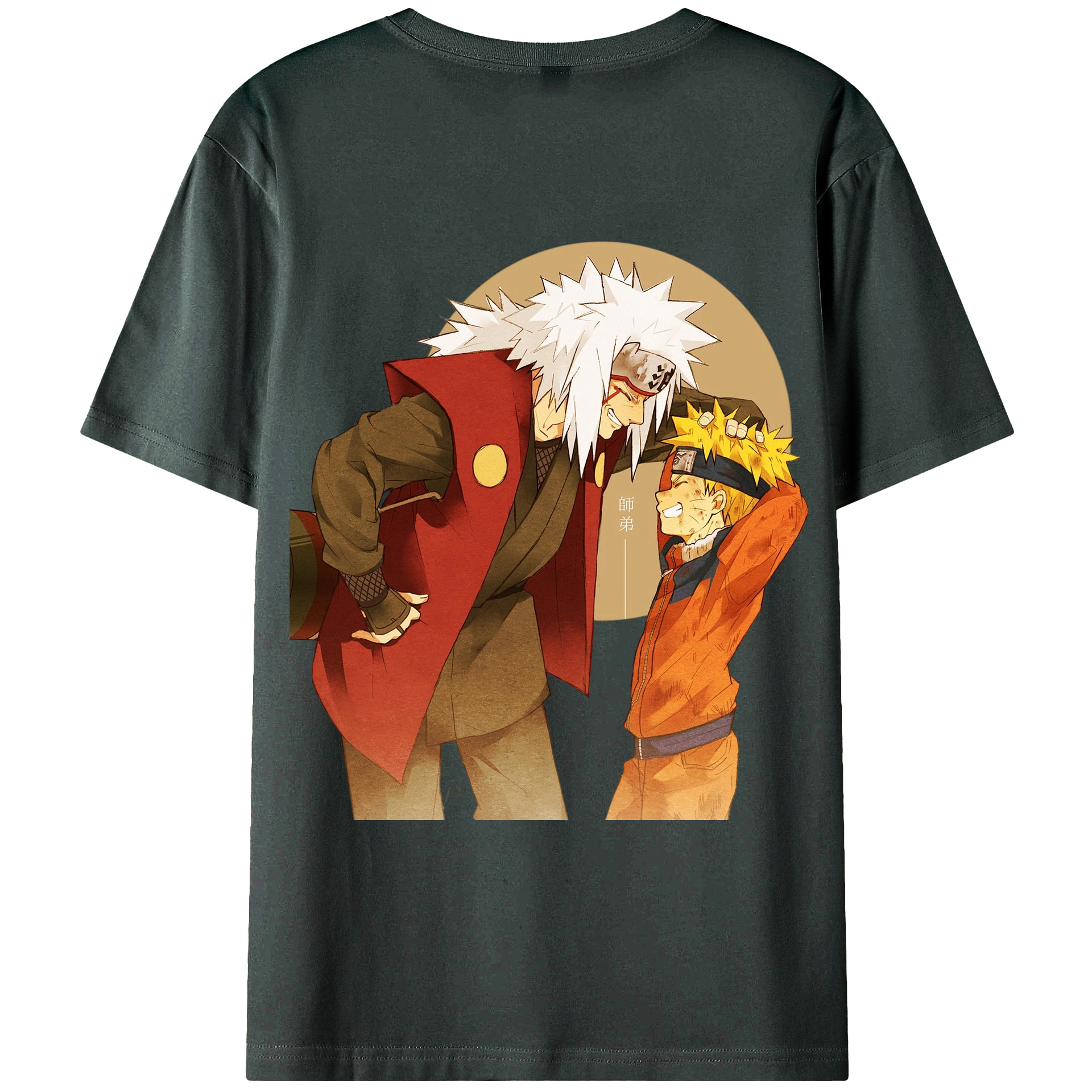 （画像用） NARUTO -ナルト- 自来也（じらいや） Jiraiya 綿100％ メンズ半袖Tシャツ（バックプリント） 通気性